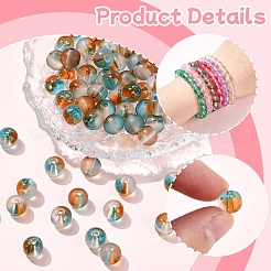100Pcs Frosted Baking Paint Glass Beads&nbsp;DGLA-YW0001-36J