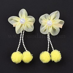 Flower Cloth Metallic Alligator Hair Clips&nbsp;LS-PHAR-D013-01B
