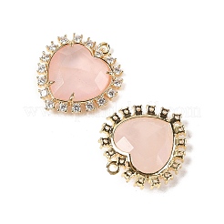 Natural Rose Quartz Faceted Heart Pendants&nbsp;G-I382-03G-02