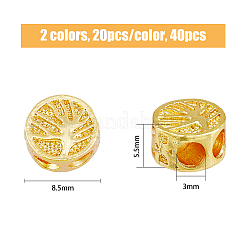 40Pcs 2 Colors Brass Beads&nbsp;KK-FH0005-64