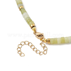 Round Shell Pearl & Natural Chinese Southern Jade Heishi Beaded Necklaces&nbsp;NJEW-JN05300-02