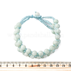 Natural Amazonite Round Beaded Multi-strand Bracelets for Men Women&nbsp;BJEW-G743-02A