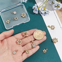 12Pcs 6 Styles Brass Micro Pave Cubic Zirconia Pendants&nbsp;KK-HY0004-49