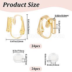 24Pcs Brass Clip-on Earring Converters Findings&nbsp;KK-SP0001-16G