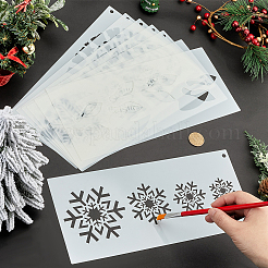 8Pcs 2 Styles Christmas Plastic Hollow Out Drawing Painting Stencils Templates&nbsp;DIY-GF0009-93