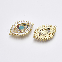 Brass Micro Pave Cubic Zirconia Links Connectors&nbsp;ZIRC-T005-029G