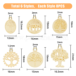 48Pcs 6 Style Alloy Pendants&nbsp;FIND-HY0002-82