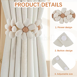 Fibre Flower Curtain Tiebacks&nbsp;AJEW-WH20022-50A-01