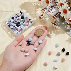 100Pcs 5 Colors 1-Hole Polyester Buttons&nbsp;DIY-NB0012-20