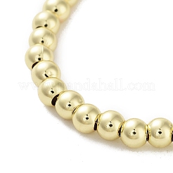 Adjustable Brass Round Beaded Slider Bracelets&nbsp;BJEW-D039-31A-G