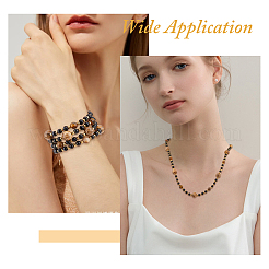 Round Natural Picture Jasper & Tiger Eye Bead Eyeglasses Chains&nbsp;HJEW-FH00196