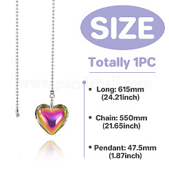 Heart Glass Charms Ceiling Fan Pull Chain Extenders&nbsp;HJEW-TAC0163