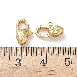 Oval Brass Micro Pave Cubic Zirconia Lobster Claw Clasps&nbsp;KK-Z136-22G-03
