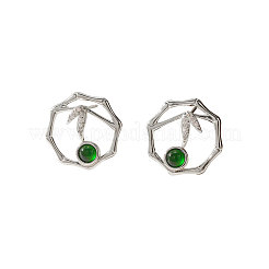 Brass Micro Pave Cubic Zirconia Stud Earrings for Women&nbsp;WGC9076-02