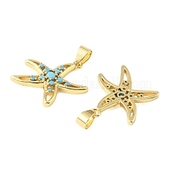 Brass Micro Pave Sky Blue Cubic Zirconia Pendants&nbsp;CU-CBA6938-05G-06