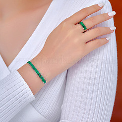 Elegant Fashion Rectangle Brass Rhinestone Slider Bracelets & Cuff Rings Sets&nbsp;TK3165-2