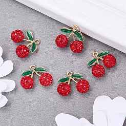 5Pcs Handmade Polymer Clay Rhinestone Pendants&nbsp;CLAY-SZ0002-20B