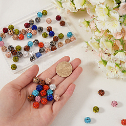 120Pcs 12 Colors Pave Disco Ball Beads&nbsp;RB-SC0004-85