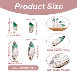 Transparent Resin Crystal AB Rhinestone Pendants Set&nbsp;RESI-TAC0002-47B