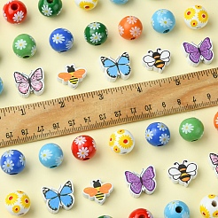 Printed Wood Beads&nbsp;WOOD-FS0001-29
