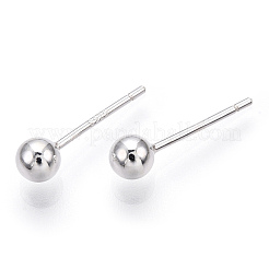 925 Sterling Silver Round Ball Stud Earrings&nbsp;STER-T005-01E