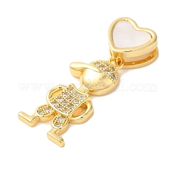 Rack Plating Brass Micro Pave Cubic Zirconia Pendants&nbsp;KK-L220-018G-01