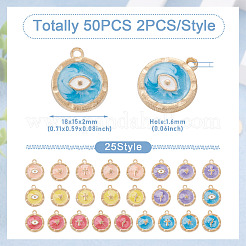 50Pcs 25 Style Zinc Alloy Enamel Pendants&nbsp;ENAM-BT0001-18