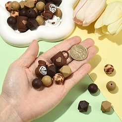 35Pcs 8 Styles Silicone Focal Beads&nbsp;SIL-YW0002-57
