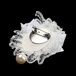 Romantic Classic Polyester Lace Bowknot Brooch for Women&nbsp;JEWB-B011-02A