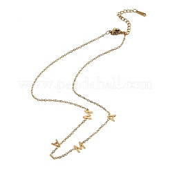 Mother's Day 304 Stainless Steel Letter MAMA Pendant Necklaces for Women&nbsp;NJEW-Z117-01G