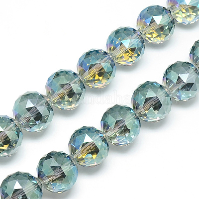 Electroplate Glass Bead Strands&nbsp;EGLA-S137-14mm-01-1
