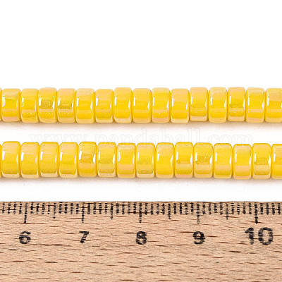 AB Color Plated Opaque Glass Beads Strands&nbsp;GLAA-T026-3x6mm-P13-1