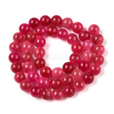 Dyed Natural White Jade Beads Strands&nbsp;G-T138-8mm-210-36-1
