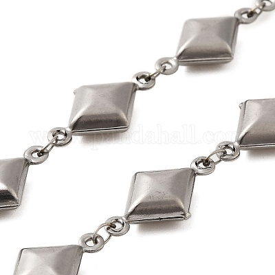 304 Stainless Steel Rhombus Link Chains&nbsp;CHS-G037-03P-1