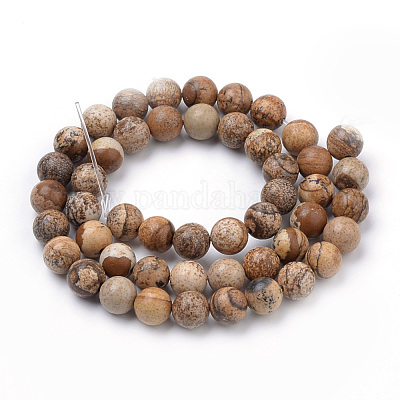 Natural Picture Jasper Beads Strands&nbsp;G-S259-27-10mm-1