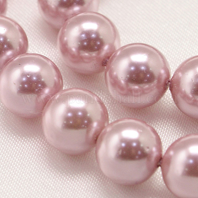 Round Shell Pearl Bead Strands&nbsp;BSHE-L011-8mm-A001-1
