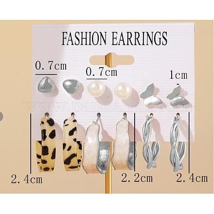 Alloy & Plastic Pearl Earring Sets&nbsp;WG17A46-31-1