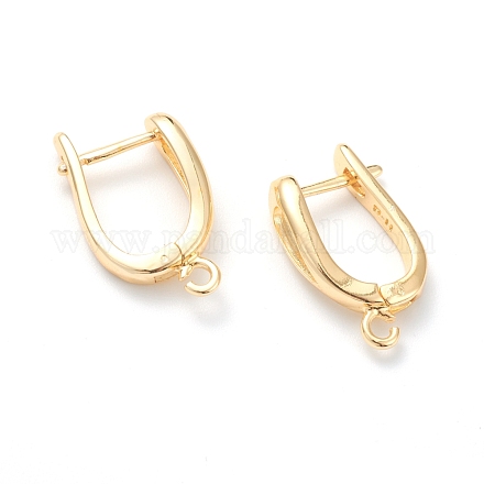 Brass Hoop Earring Findings with Latch Back Closure KK-H754-01G-1