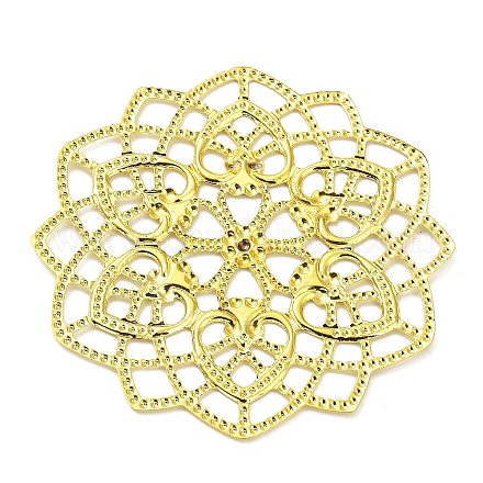 Rack Plating Iron Filigree Cabochons&nbsp;IFIN-Q134-14G-1