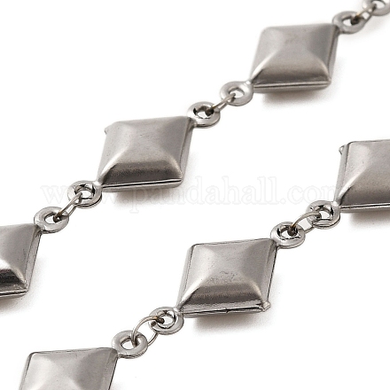 304 Stainless Steel Rhombus Link Chains CHS-G037-03P-1