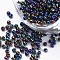 15/0 Plated Glass Seed Beads, Round, Medium Blue, 1.5~2x1mm, Hole: 0.6mm, about 120000pcs/bag, about 450g/bag