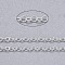 Brass Cable Chains, Soldered, with Spool, Oval, Cadmium Free & Lead Free, Long-Lasting Plated, Silver, 2x1.5x0.35mm, about 301.83 Feet(92m)/roll