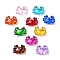 Transparent Glass Enamel Beads, Crab, Mixed Color, 15x21x8mm, Hole: 1.4mm