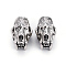 Brass Beads, Skull, Antique Silver, 20x13x14mm, Hole: 5.5mm