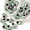 Handmade Porcelain Glazed Beads, Hand Painted Tulip Flower Ceramic Beads, Black, 16x14.5mm