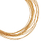 Brass Wire, Textured Round, Real 18K Gold Plated, 1.5mm