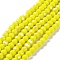 Opaque Glass Beads Strands, Faceted(32 Facets), Round, Yellow, 6x5.5mm, Hole: 0.9mm, about 94~97pcs/strand, 21.06~21.18''(53.5~53.8cm)