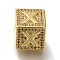 Brass Cubic Zirconia Beads, Cadmium Free & Nickel Free & Lead Free, Letter X, Square, Letter X, 9.5x9.5x9.5mm, Hole: 6mm
