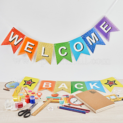 2 Sets 2 Styles Welcome Come Back & School Supplies Paper Banners&nbsp;DIY-CP0009-68