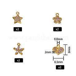 Brass Micro Pave Clear Cubic Zirconia Charms&nbsp;KK-SZ0001-18G